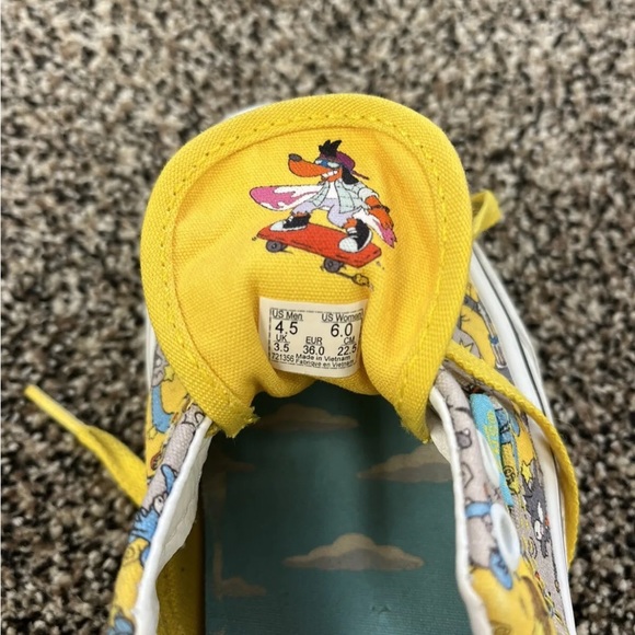 VANS x The Simpsons Itchy and Scratchy Mens Size 4.5 W 6.5 Yellow Low Top Shoes - Picture 7 of 7